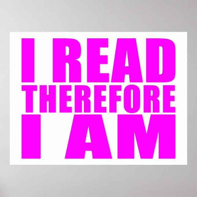 Girls Reading : I Read Therefore I Am Poster (Front)