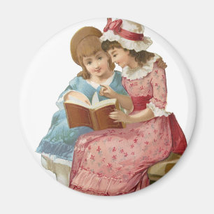 Girls Reading Magnet