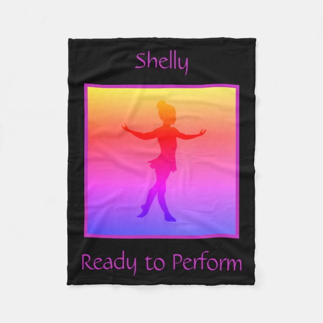 Girls "Ready to Perform" Fleece Blanket w/ Name (Front)