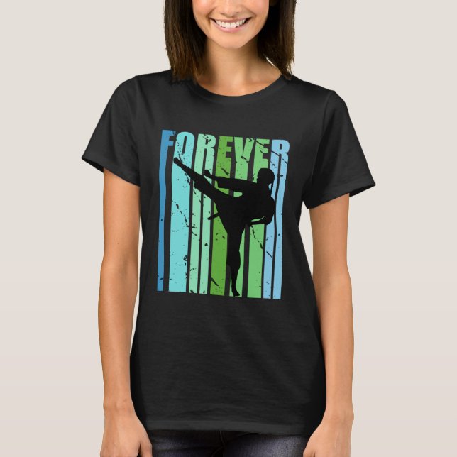 Girls Retro Forever Jiu Jitsu Karate Judo Taekwond T-Shirt (Front)