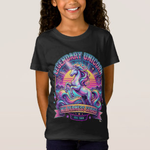 Girls Retro Legendary Unicorn & Stars T-Shirt