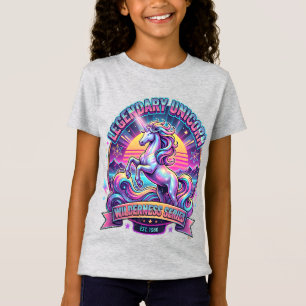 Girls Retro Legendary Unicorn & Stars T-Shirt