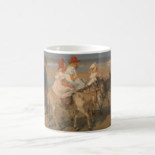 Girls Riding Donkeys on the Beach Coffee Mug