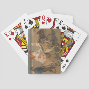 Girls Riding Donkeys on the Beach (Isaac Israels) Playing Cards