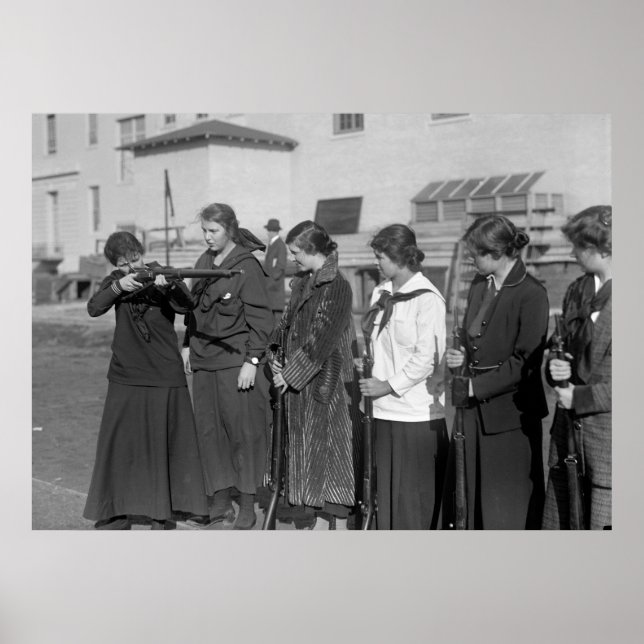 Girls Rifle Team, 1916 Poster (Front)