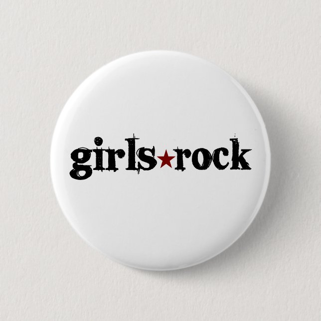Girls Rock 6 Cm Round Badge (Front)