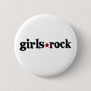 Girls Rock 6 Cm Round Badge