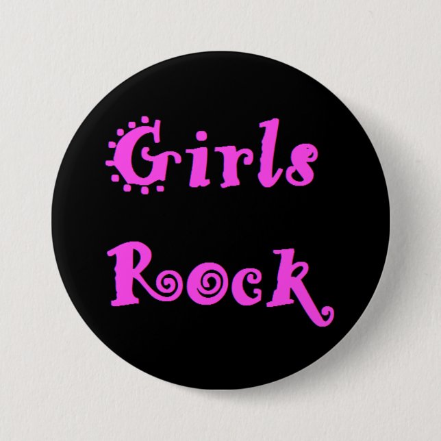 Girls Rock 7.5 Cm Round Badge (Front)