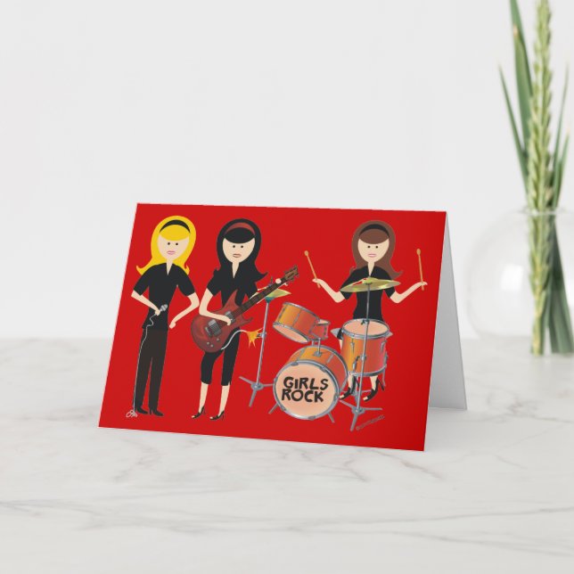 Girls Rock Birthday Card (Front)