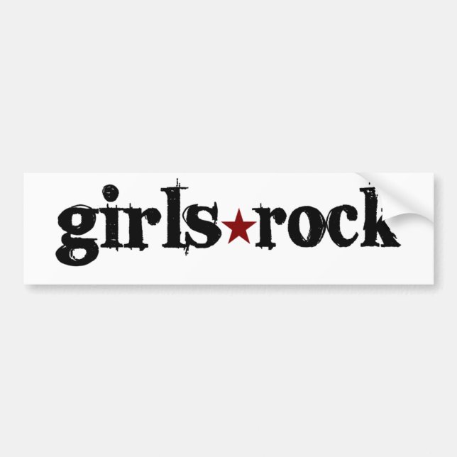 Girls Rock Bumper Sticker (Front)