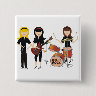 Girls Rock! Button