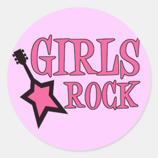 Girls Rock! Classic Round Sticker