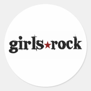 Girls Rock Classic Round Sticker