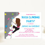 Girls Rock Climbing Birthday Party Invitations<br><div class="desc">Rock climbing birthday party invitation with rock wall and climber on a choose your own background and text colour. You can easily customise this children's any number rock climbing birthday party invitation for your event by simply adding your details in the font style of your choice.</div>