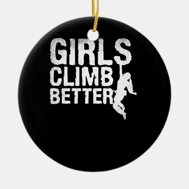 Girls Rock Climbings for Kids Hiking Mountain Ceramic Tree Decoration (Front)