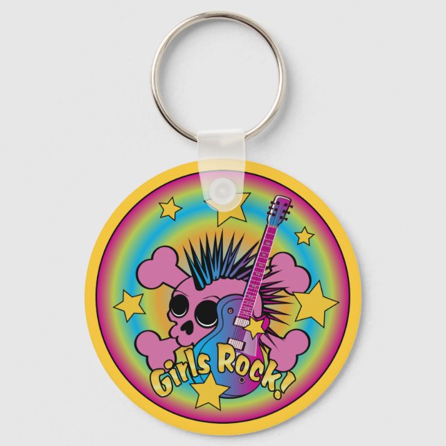 Girls Rock Skull & Crossbones Key Ring (Front)