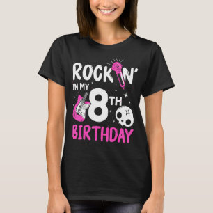 Girls Rockstar Birthday Rock Star Themed Guitar 8t T-Shirt