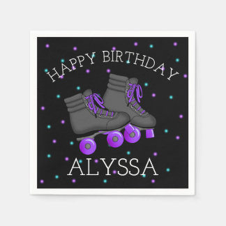 Girl's Roller Skate Birthday Napkin