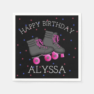 Girl's Roller Skate Birthday Napkin