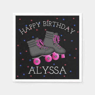 Girl's Roller Skate Birthday Napkin