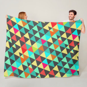 Girls Room Modern Abstract Triangle Pattern Fleece Blanket