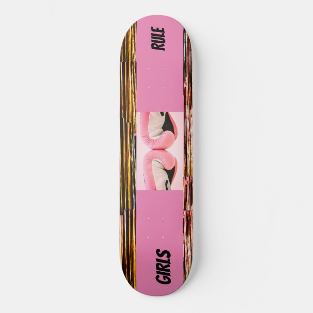 "Girls Rule", 8 1/4" Skateboard Deck (Front)