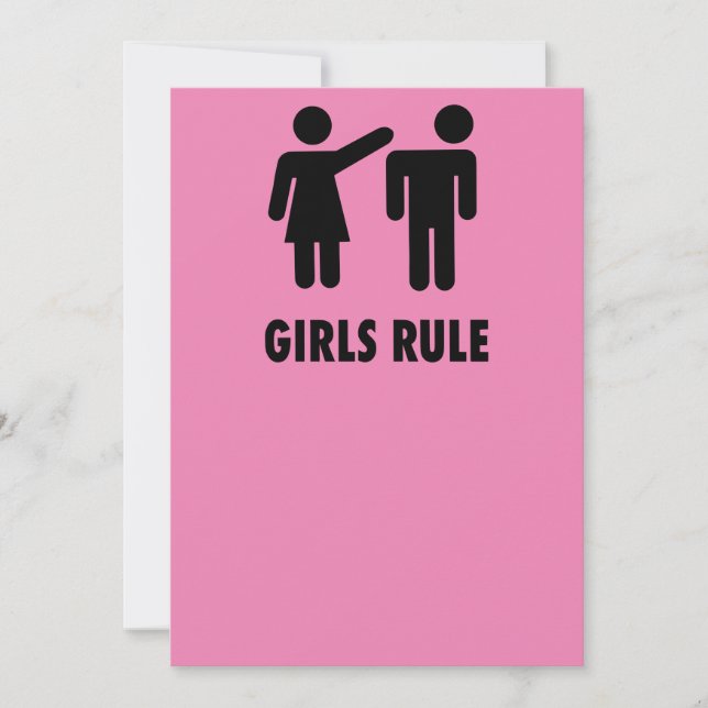 GIRLS RULE BIRTHDAY INVITATIONS (Front)