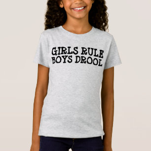 GIRLS RULE, BOYS DROOL, Funny T-shirts for Kids