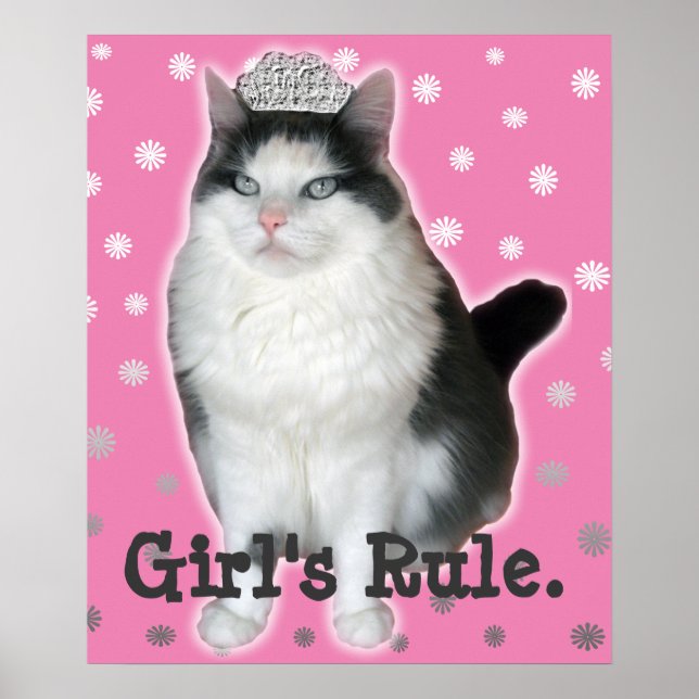 "Girl's Rule" Cat Tiara Poster (Front)