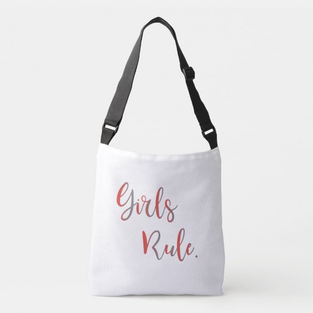 Girl's Rule Inspirational Cool Trendy Modern Crossbody Bag (Front)