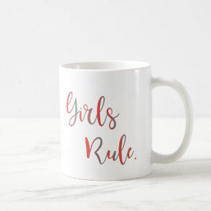 Girls Rule. Inspirational Typography Cool Coffee Mug
