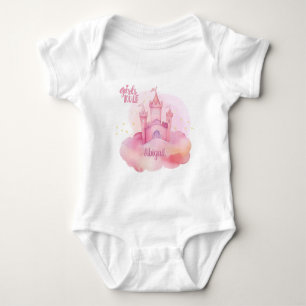 Girls Rule Palace on the Pink Cloud watercolor Baby Bodysuit