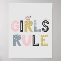 Girls Rule Scandinavian Word Art 