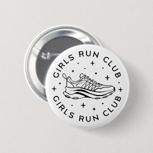 Girls run club 6 cm round badge