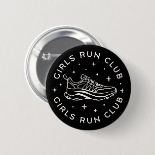 Girls run running club squad group 6 cm round badge
