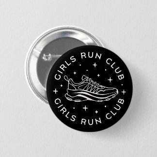 Girls run running club squad group 6 cm round badge