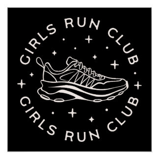 Girls run running club squad poster