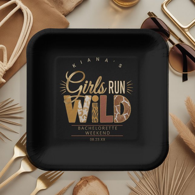 Girls Run Wild Safari Bachelorette ID1148 Paper Plate (Creator Uploaded)