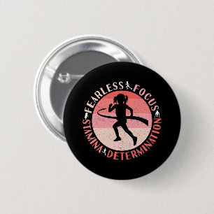Girls Running Mindset - Focus Fearless Runner 6 Cm Round Badge