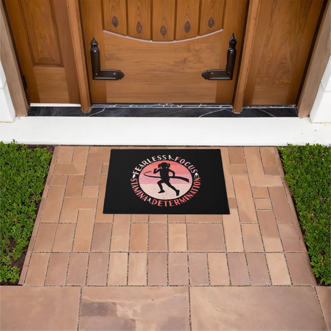 Girls Running Mindset - Focus Fearless Runner Doormat (Outdoor)
