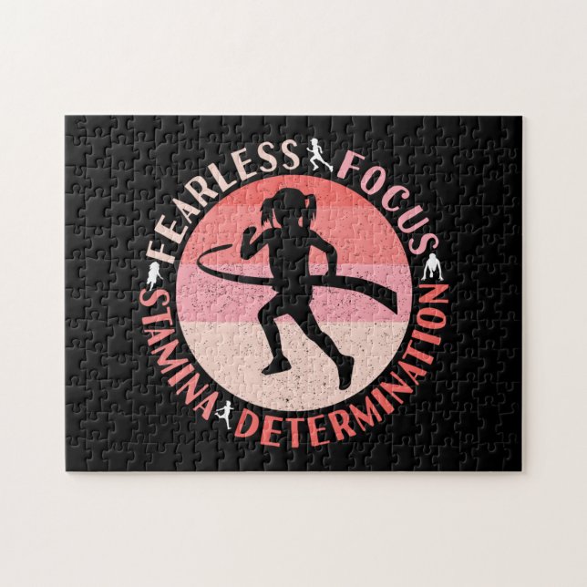 Girls Running Mindset - Focus Fearless Runner Jigsaw Puzzle (Horizontal)