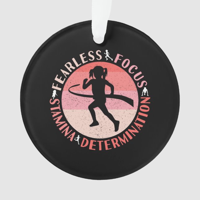 Girls Running Mindset - Focus Fearless Runner Ornament (Front)