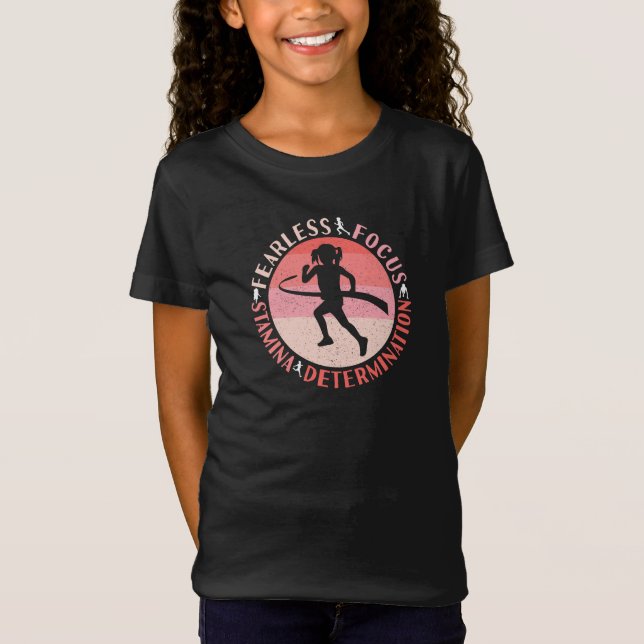 Girls Running Mindset - Focus Fearless Runner T-Shirt (Front)