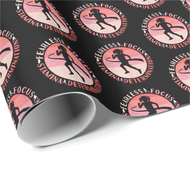Girls Running Mindset - Focus Fearless Runner Wrapping Paper (Roll Corner)