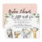 Girls Safari Animals Baby Shower Invitation