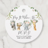 Girls Safari Animals Pop It Baby Shower