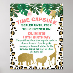 Girls Safari Time Capsule Sign 8x10 inch