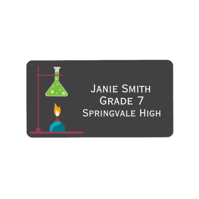 Girl's science cute name book labels (Front)