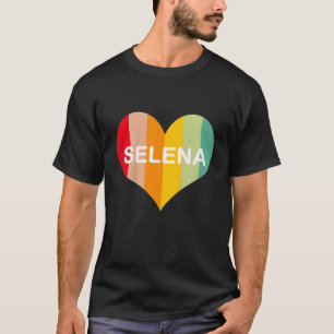 Girls Selena Name Heart Retro Vintage  T-Shirt
