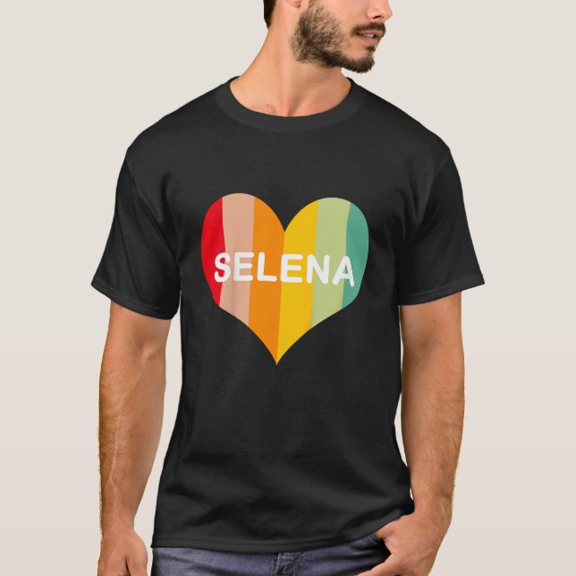 Girls Selena Name Heart Retro Vintage  T-Shirt (Front)